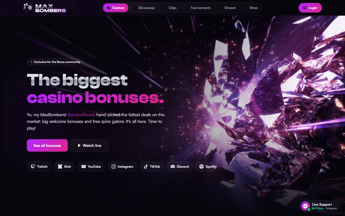 MaxBombers site preview